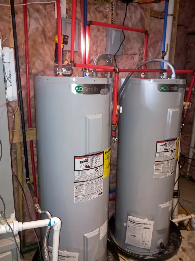 Electric water heaters installed